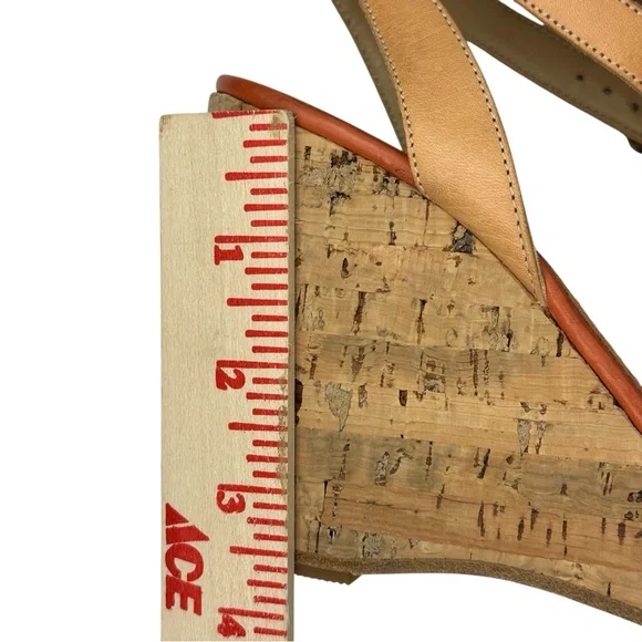 COACH Morgan Strappy Cork Wedges Heels Size 6.5 Floral Shoes - Picture 13 of 15